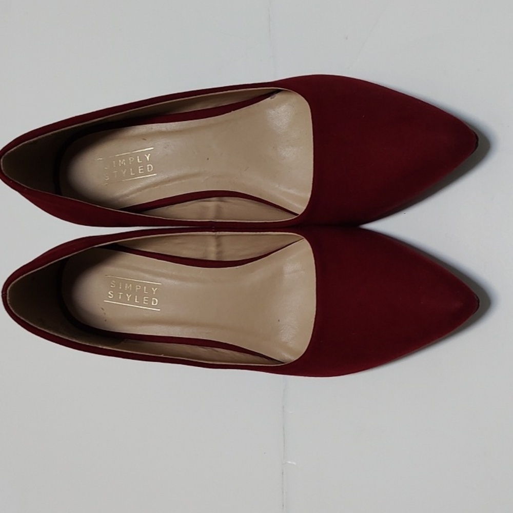 Simply Styled Women's Red Velvet Flats Size 8 Make An Offer